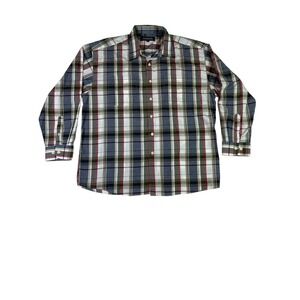 J.G. Hook Shirt Mens XL Multicolor Cotton Plaid Casual Long Sleeve Button Up